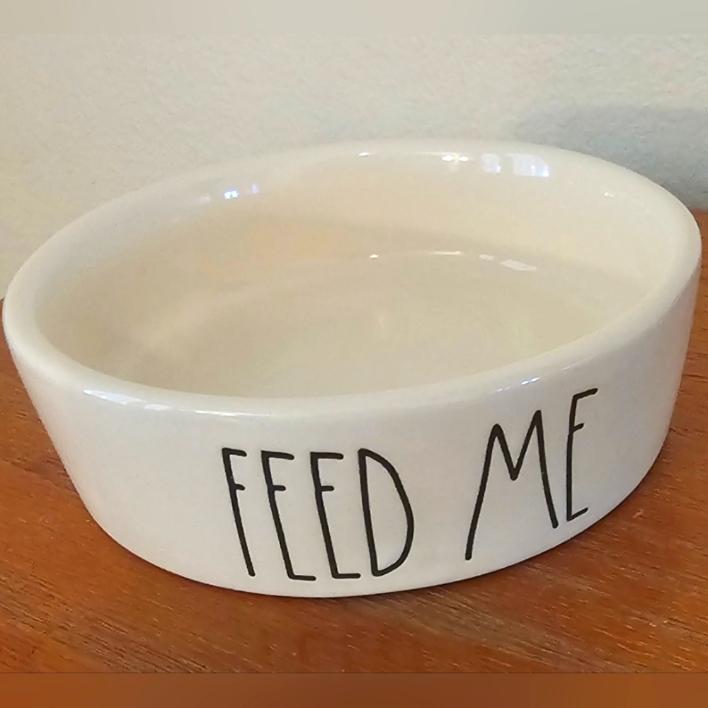 Rae Dunn Cream Ceramic Dog/Cat Pet Bowl